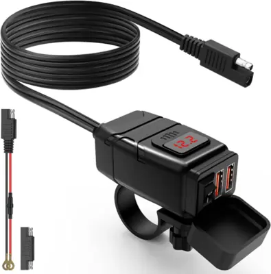 Image de Chargeur USB Étanche pour Moto QC 3.0 Type-C