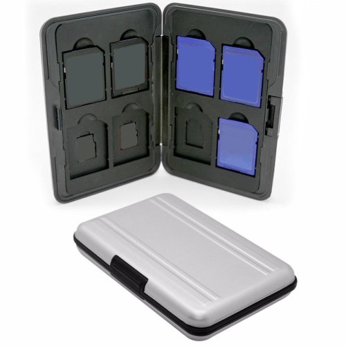 Image de Étui de Rangement pour Cartes Mémoire SD & Micro SD - Aluminium Argent