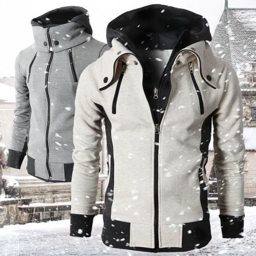 Imagen de Sudadera con Capucha para Hombre de Otoño 2024, Chaqueta de Manga Larga con Cremallera, Diseño Ajustado y Moderno para Estilo Urbano
