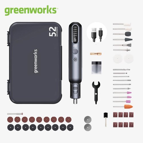 Image de Mini Meuleuse Sans Fil 8V - 52 Pièces - Greenworks