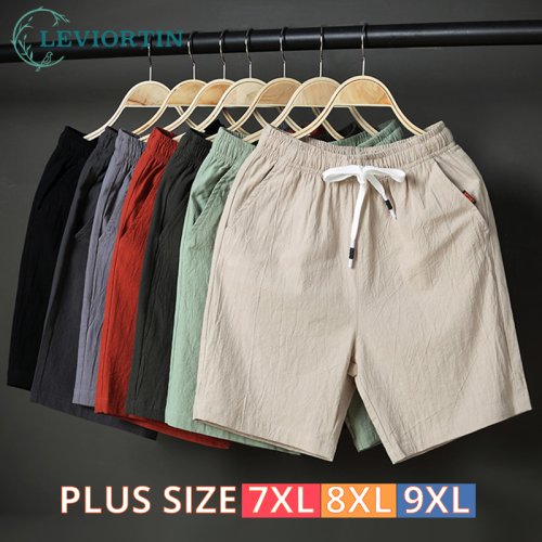 Zdjęcie Męskie Szorty Lniene Letnie – Plus Size 7XL-9XL