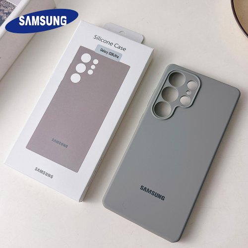 Immagine di Custodia Morbida in Silicone Liquido Tinta Unità per Samsung Galaxy S25, S24, S23, S22 Ultra, S24 Plus, FE – Protezione Elegante con Scatola Ufficiale