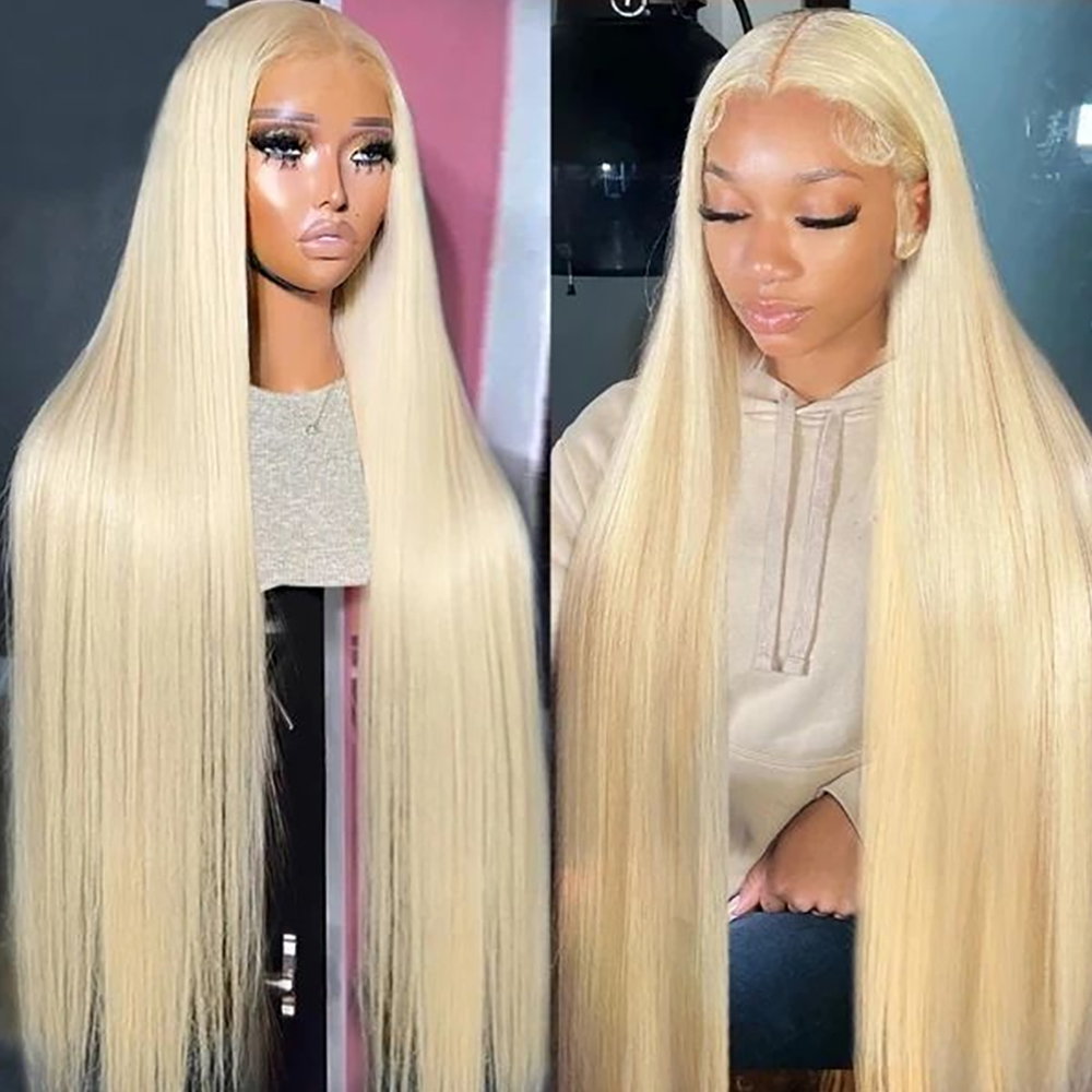 Afbeelding van Echte Haar Pruik met Transparante Kantfront - Blonde 613