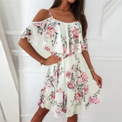 Image de Robe de Grossesse Été Fleurie en Mousseline