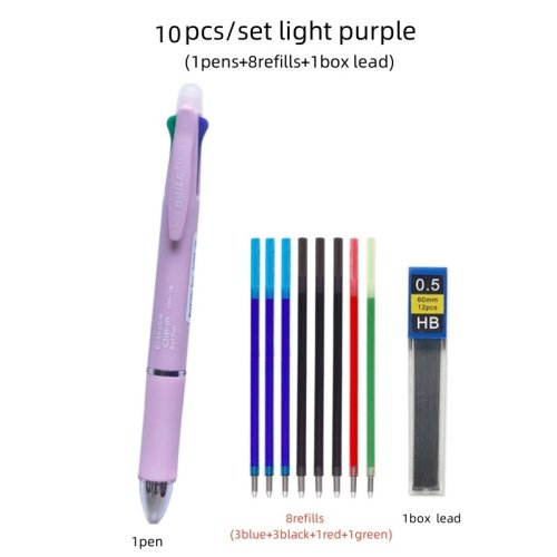Imagen de Bolígrafo de Gel borrable Multicolor 5 en 1 con recambio de bolígrafo reemplazable de 4 colores, 1 l...