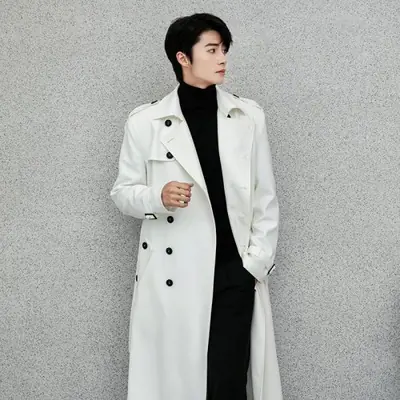 Image de Trench Coat Homme Élégant - Style Britannique Automne-Hiver