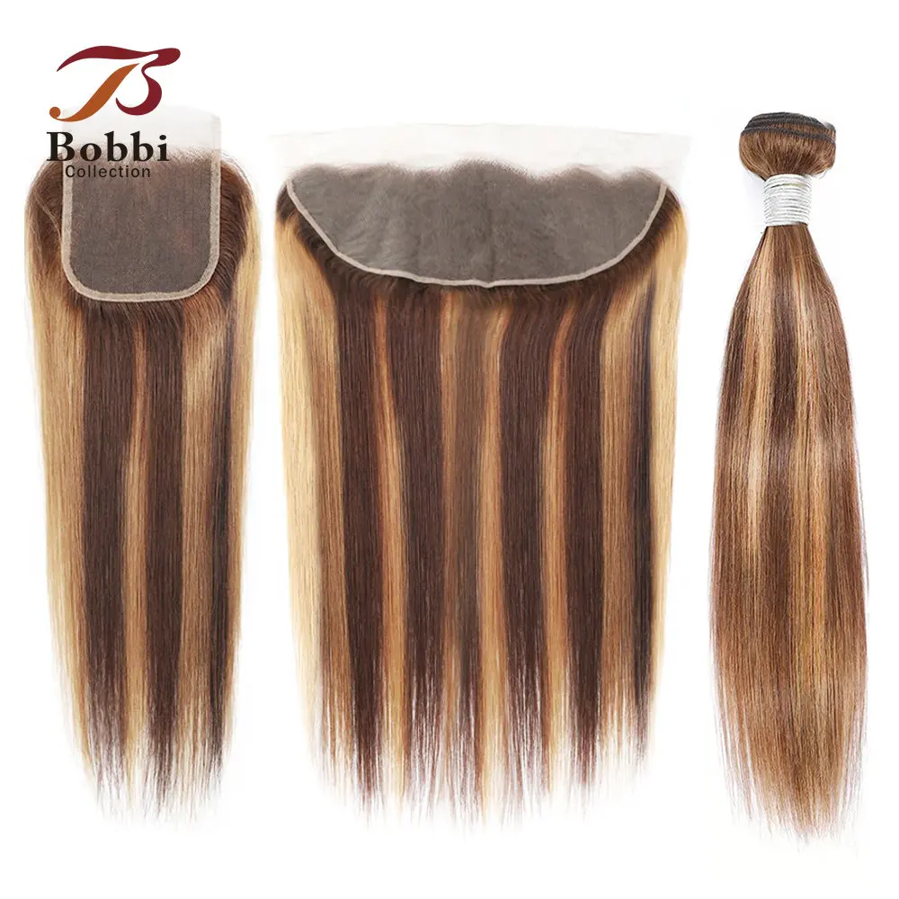 Imagen de Extensiones de Cabello Humano Liso con Mezcla de Colores