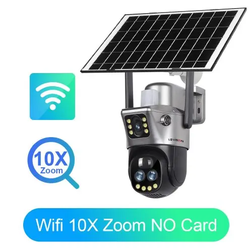 Image de Caméra de Sécurité Solaire 10x Zoom avec Alarme et Suivi Automatique