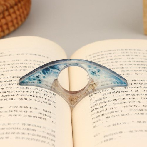 Imagen de Soporte de resina eficiente para libros de océano y playa, ayuda para el pulgar para leer, utilidad escolar expandible, individual/par