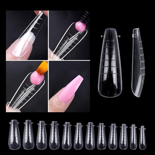 Afbeelding van Natuurlijke Nageluitbreidingen Set met UV-Gel & Vormpjes – 60 Stuks voor Professionele Nagelverlenging
