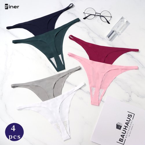 Bild von Sexy Nahtlose Tanga-Set aus Eis-Seide – Elegante Unterwäsche für Frauen