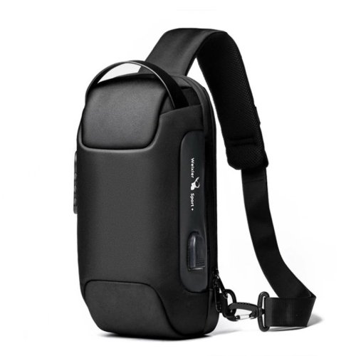 Image of 2023 Men's Waterproof Chest Bag with USB Charging Port – Anti-Theft Crossbody Travel Backpack for Outdoor Adventures and Daily Use