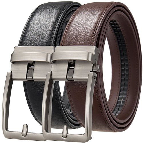 Bild von Luxusgürtel für Herren – Echtes Leder, Automatische Schnalle, Designer-Mode, Hochwertige Taille, Modischer Herrenriemen für Jeans und Business