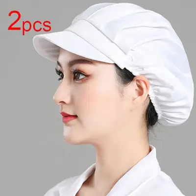 Image de Chapeau de Chef 2 Pièces Anti-Poussière & Anti-Fumée