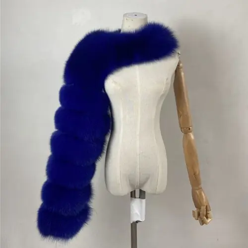 Image de Manteau en Fourrure Véritable Femme - Renard Argenté & Rouge