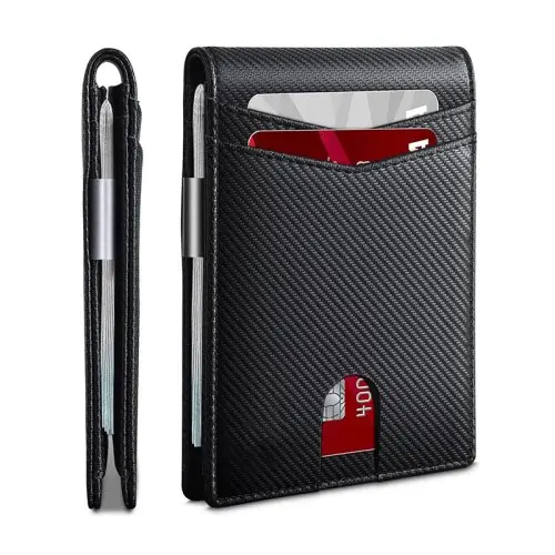 Image de Portefeuille Homme Fibre de Carbone RFID - Ultra Fin & Élégant