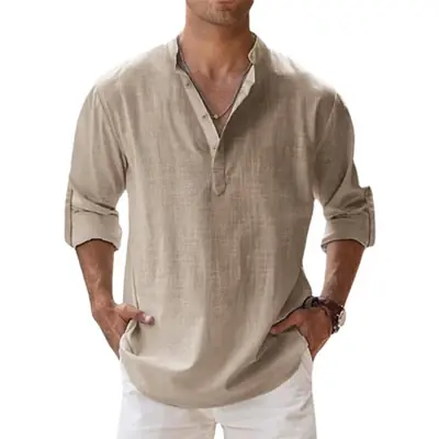 Chemises Homme Coton Lin - Style Décontracté & Été