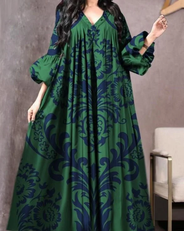 Image de Robe Vintage Imprimée Musulmane - Confort & Style