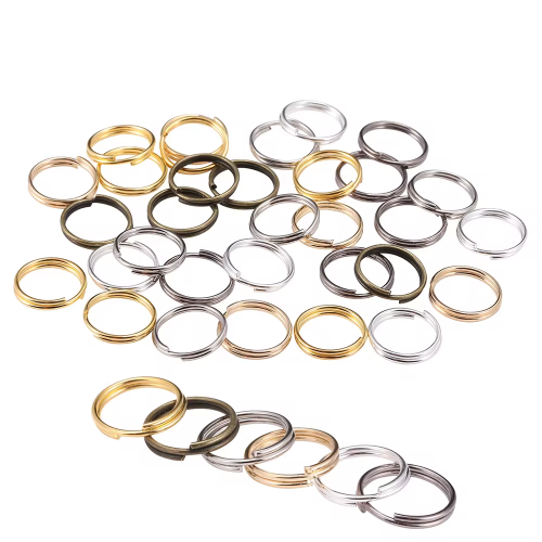 Image of 200-Piece Lot of 4mm and 20mm Open Jump Rings with Double Loops – Premium Split Rings for DIY Jewelry Making and Crafting Projects