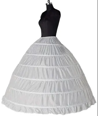 Crinoline Mariage Longue 6 Cerceaux Noir & Blanc