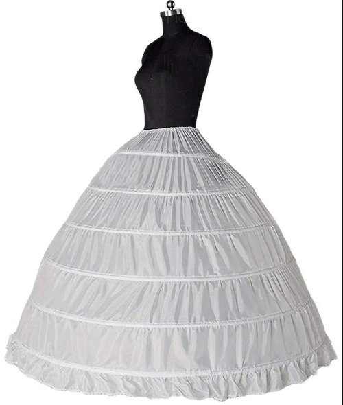 Crinoline Mariage Longue 6 Cerceaux Noir & Blanc