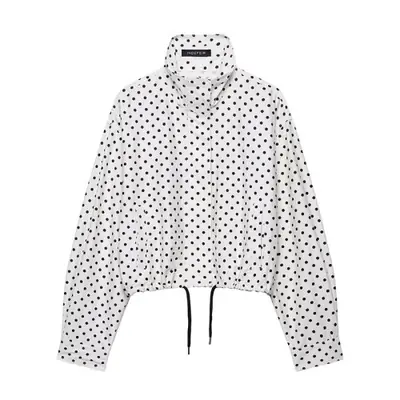 Image de Manteau Court à Pois Élégant pour Femme