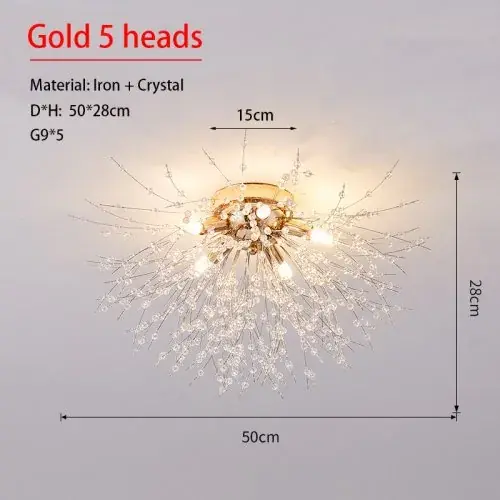 Image de Lustre Cristal Pissenlit Nordique - Éclairage Décoratif Moderne