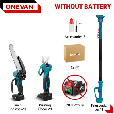 Image de Ciseaux Électriques Télescopiques 8 Pouces - Élagage Facile en Hauteur