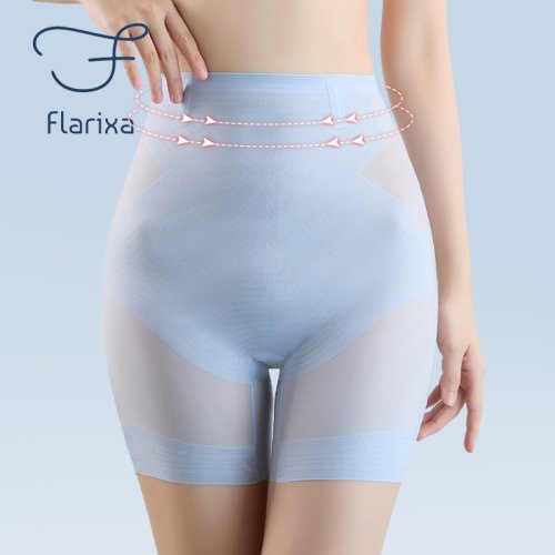 Image of Ultra-Thin Ice Silk High-Waisted Shaping Shorts for Women – Seamless Tummy Control Body Shaper Underwear with Slimming Effect