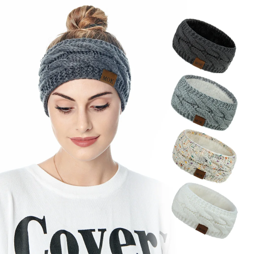 Immagine di Fascia Invernale in Peluche Calda e Morbida, Fascia Elastica Ampia per Capelli con Funzione Scalda Orecchie, Turbante Solido per Donna e Uomo, Accessorio per Capelli Fai da Te