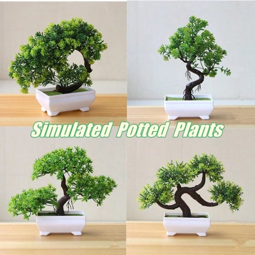 Immagine di Albero Bonsai Artificiale Uflower – Pianta in Vaso Finta con Fogliame Verde Realistico, Ideale per Arredare Casa, Ufficio o come Regalo per Matrimonio e Compleanno