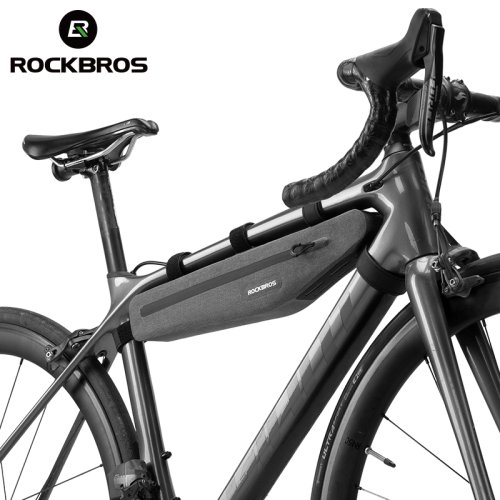 Immagine di Borsa per Bici Rockbros da 15 Litri Impermeabile con Tubo Anteriore e Triangolo Allungato, Doppia Cerniera, Resistente ai Graffi – Accessori per Ciclismo