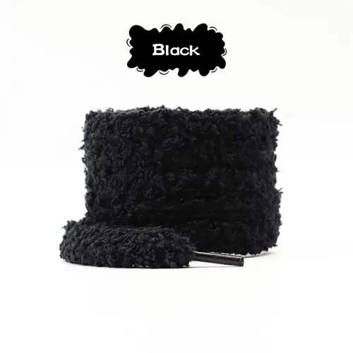 Image de Lacets Peluche Ronds 1cm - Style Doux & Décontracté