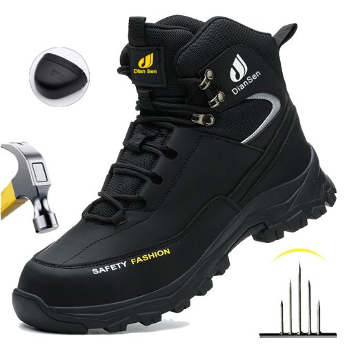 Imagen de Zapatos de Seguridad para Hombre con Puntera de Acero, Impermeables, a Prueba de Pinchazos y Antigolpes – Botas de Trabajo para Construcción y Exteriores