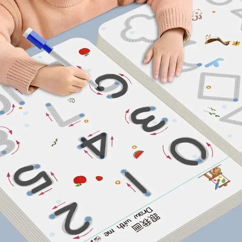 Bild von Magisches Tracing-Arbeitsbuch – Pädagogisches Montessori-Buch für Kinder mit Stiftkontrolltraining und wiederverwendbarem Kalligraphie-Kopierbuch