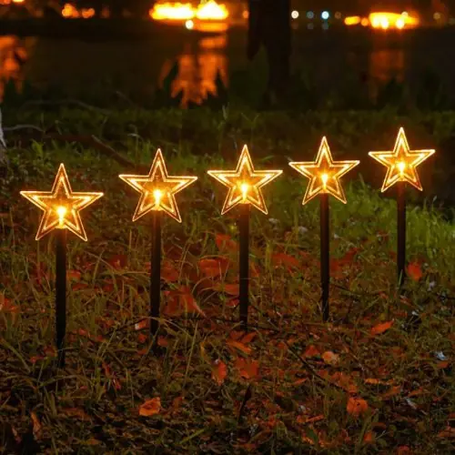 Image de Lumières de Noël Solaire Étanches - 5 Pièces