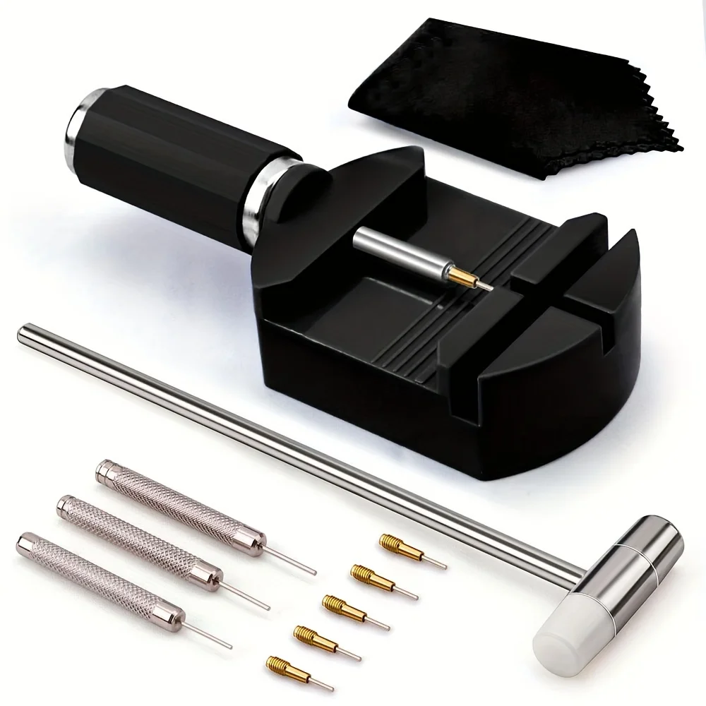 Image of Professional Watch Band Adjustment Tool Kit with Link Remover and Strap Pin Pliers for Precise Watch Repair and Custom Fit