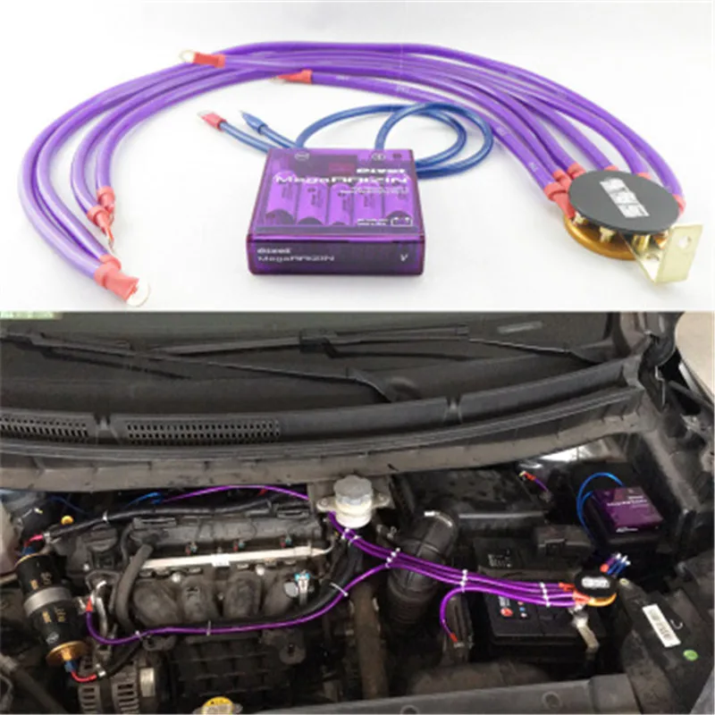Image of Universal Car Fuel Saver & Voltage Stabilizer – Purple Pivor Mega Raizin High-Capacity Battery Performance Monitor for Enhanced Vehicle Efficiency