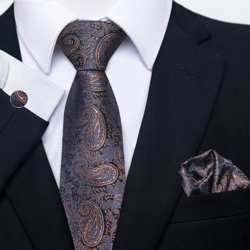 Image of Elegant 8 cm Tie and Pocket Square Set for Men – Perfect Wedding Gift, Formal Wear Accessory for Suits, Party, Holiday & Special Occasions
