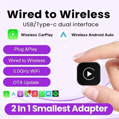 Image de Adaptateur Sans Fil CarPlay & Android Auto 2-en-1