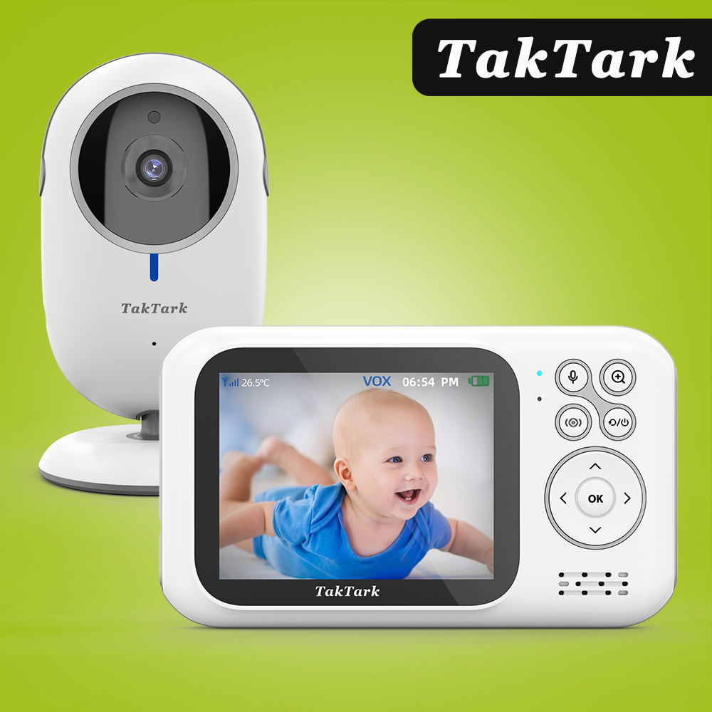 Afbeelding van 3,2 inch draadloze videokleurenbabyfoon Hoge resolutie Baby Nanny Beveiligingscamera Nachtzicht Temperatuurbewaking