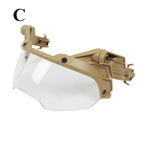 Imagen de Casco táctico con tapa, gafas ajustables para Airsoft, Paintball, casco rápido a prueba de viento, antiniebla, caza, juegos CS, gafas de protección