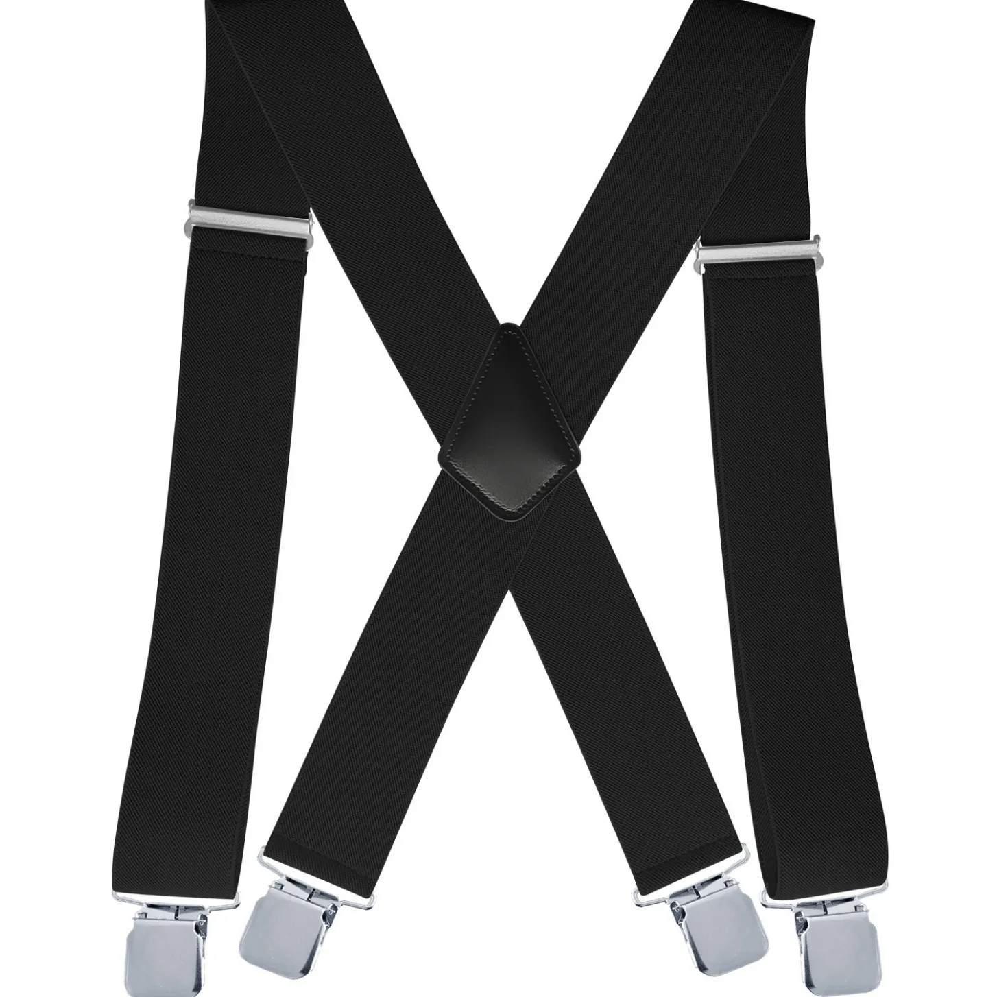 Image of Premium 5cm Solid Color Suspenders for Men – Adjustable Elastic Back Brace with 4 Clips for Comfortable Pants Support