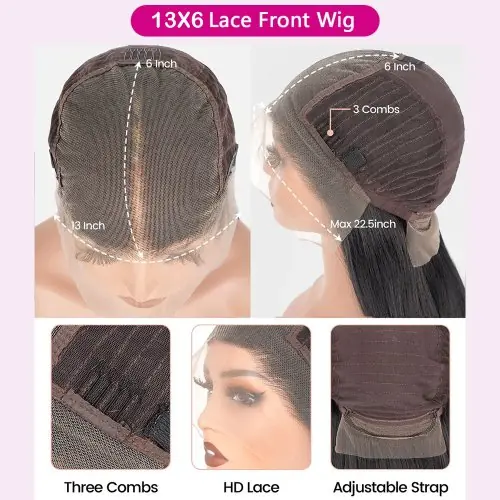 13x6 perruque lace frontale