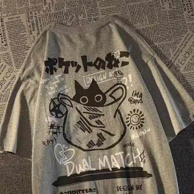 Image de T-Shirt Chat Dessin Animé Vintage Japonais