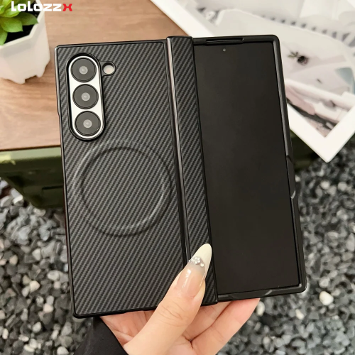 Afbeelding van Premium Koolstofvezel Magnetische Scharnier Hoes voor Samsung Galaxy Z Fold