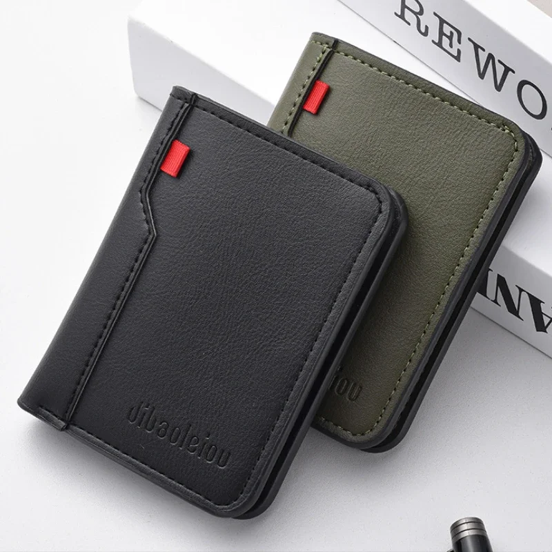 Image of Ultra-Thin Soft PU Leather Credit Card Wallet for Men – Compact Vertical Design with High-Quality Finish