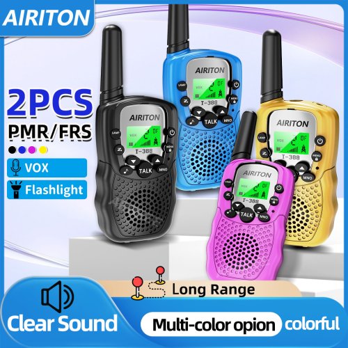 Image of Airiton T-388 Kids Walkie Talkie Set – PMR/FRS Long Range Communication with Clear Voice, Channel Scan & Hands-Free Function – Perfect Outdoor Toy for Children and Families