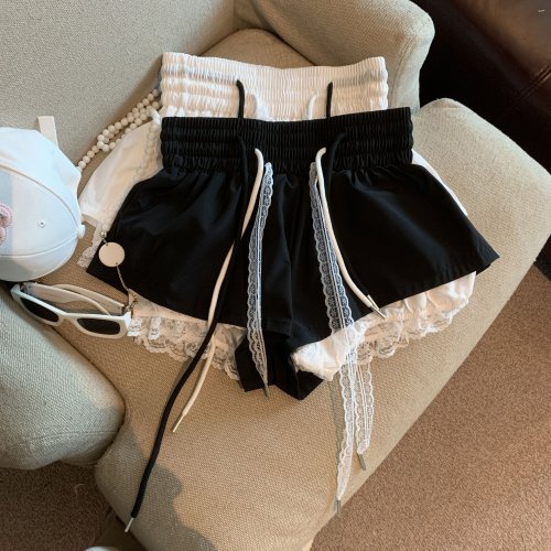 Image de Shorts Dentelle Deux Pièces Taille Haute