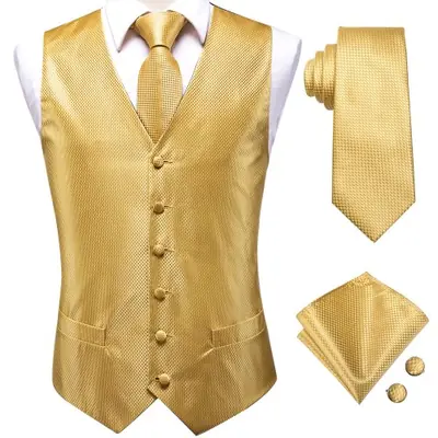 Image de Gilet de Mariage Violet Soie pour Homme - Ensemble Élégant